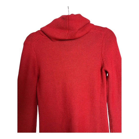 Banana Republic Red Knit Cowl Neck Wool Blend Sweater Long Sleeve Women's Size S - Picture 6 of 9